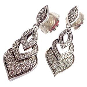 Authentic! John Hardy JH Silver Naga Diamond Heart Earrings